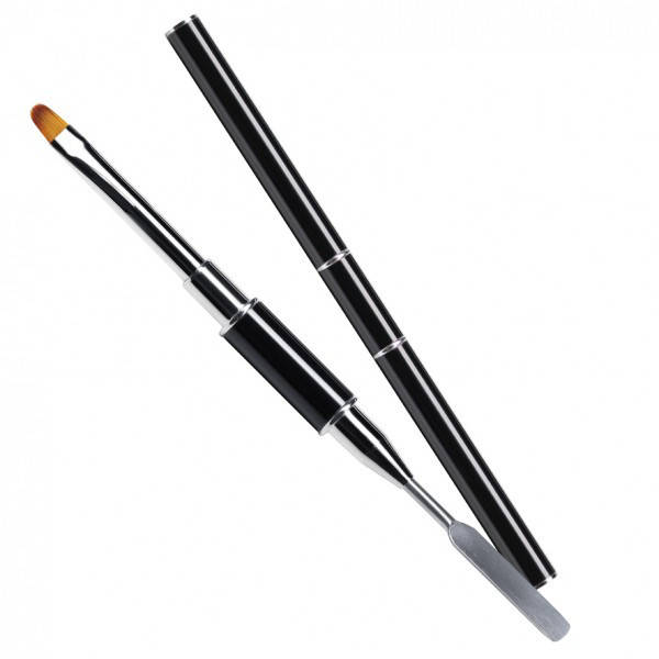 

Кисть двухстороняя для гелям - полигеля со шпателем