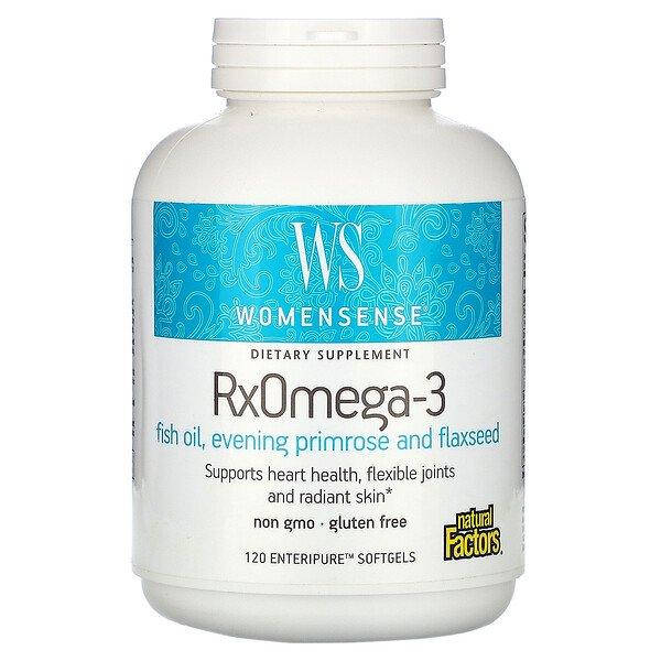 

Natural Factors, WomenSense, RxOmega-3, 120 мягких таблеток Enteripure