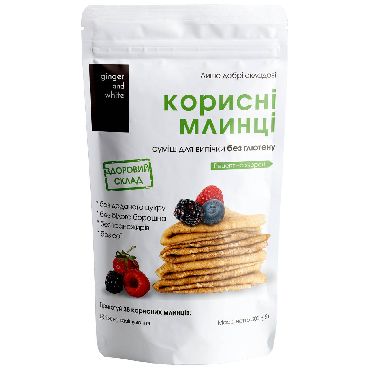 

Смесь для выпечки "Полезные блинчики" Ginger and White, 300 г