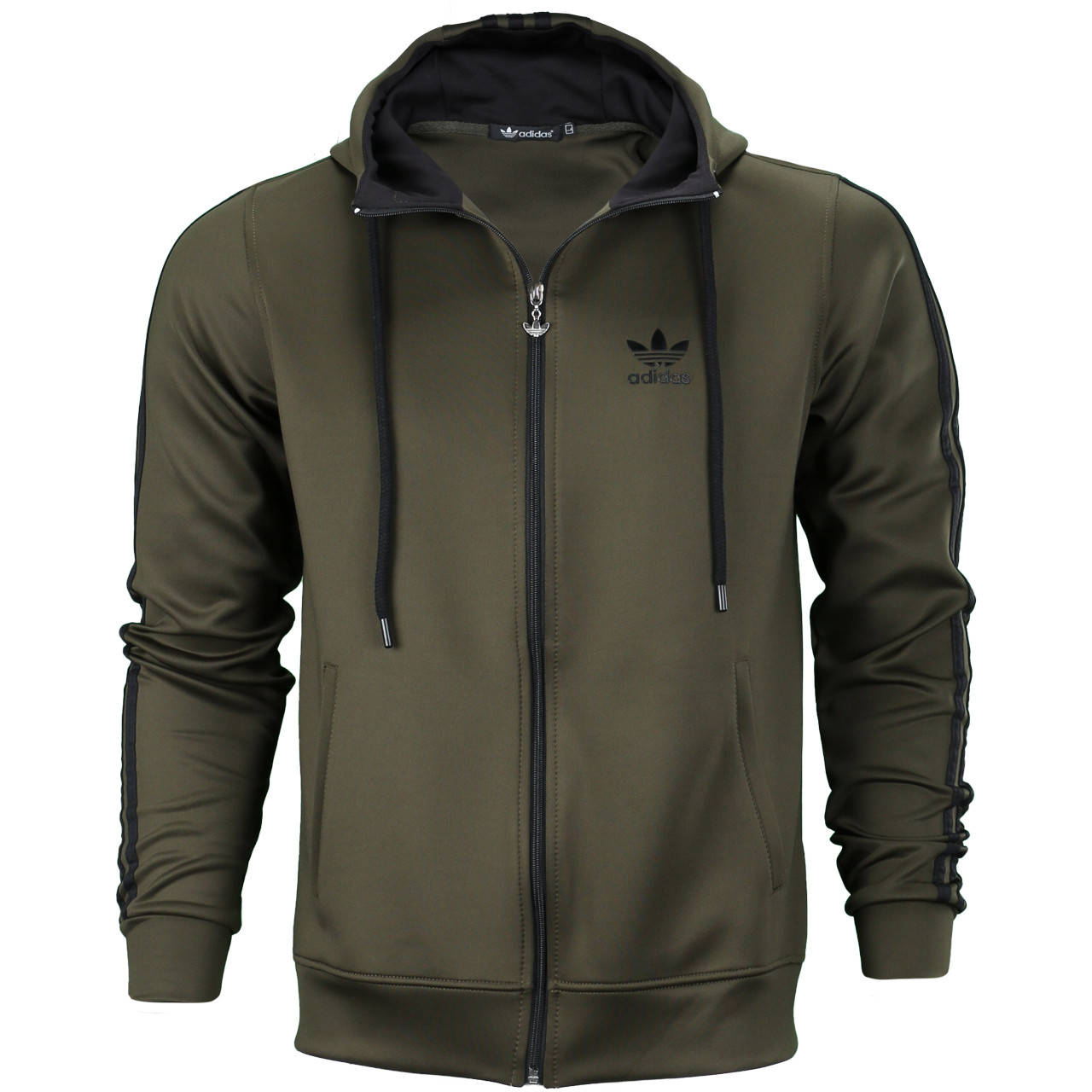 

Кофта весна-осень хаки ADIDAS с черн лампас К-104 KHA S(Р) 21-700-008