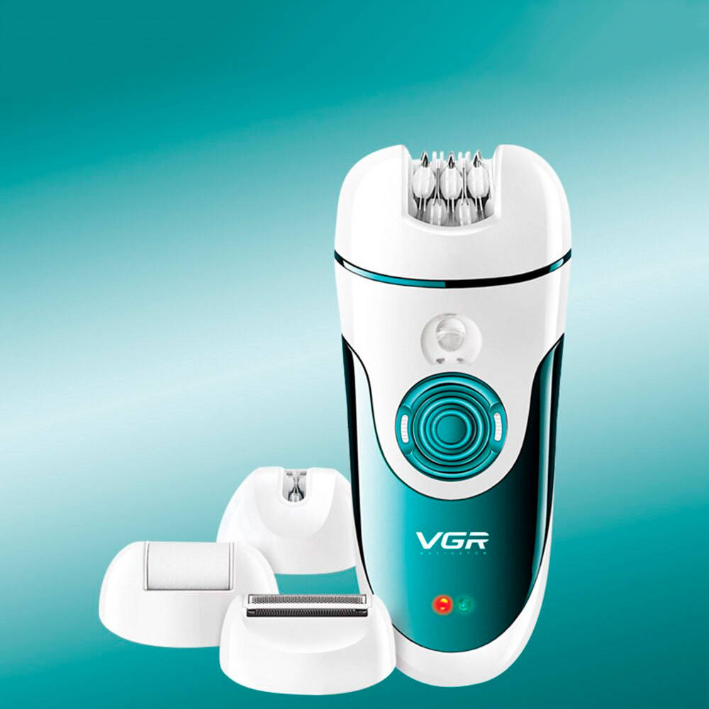 

Эпилятор VGR V-700 4в1 с 4 сменными насадками / Беспроводной женский эпилятор с подсветкой