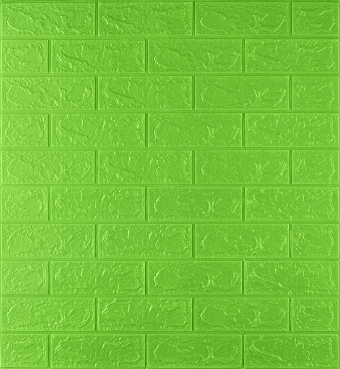 

№13 Самоклеющаяся 3D панель "Салатовый кирпич" 77×70 см толщина 3 мм