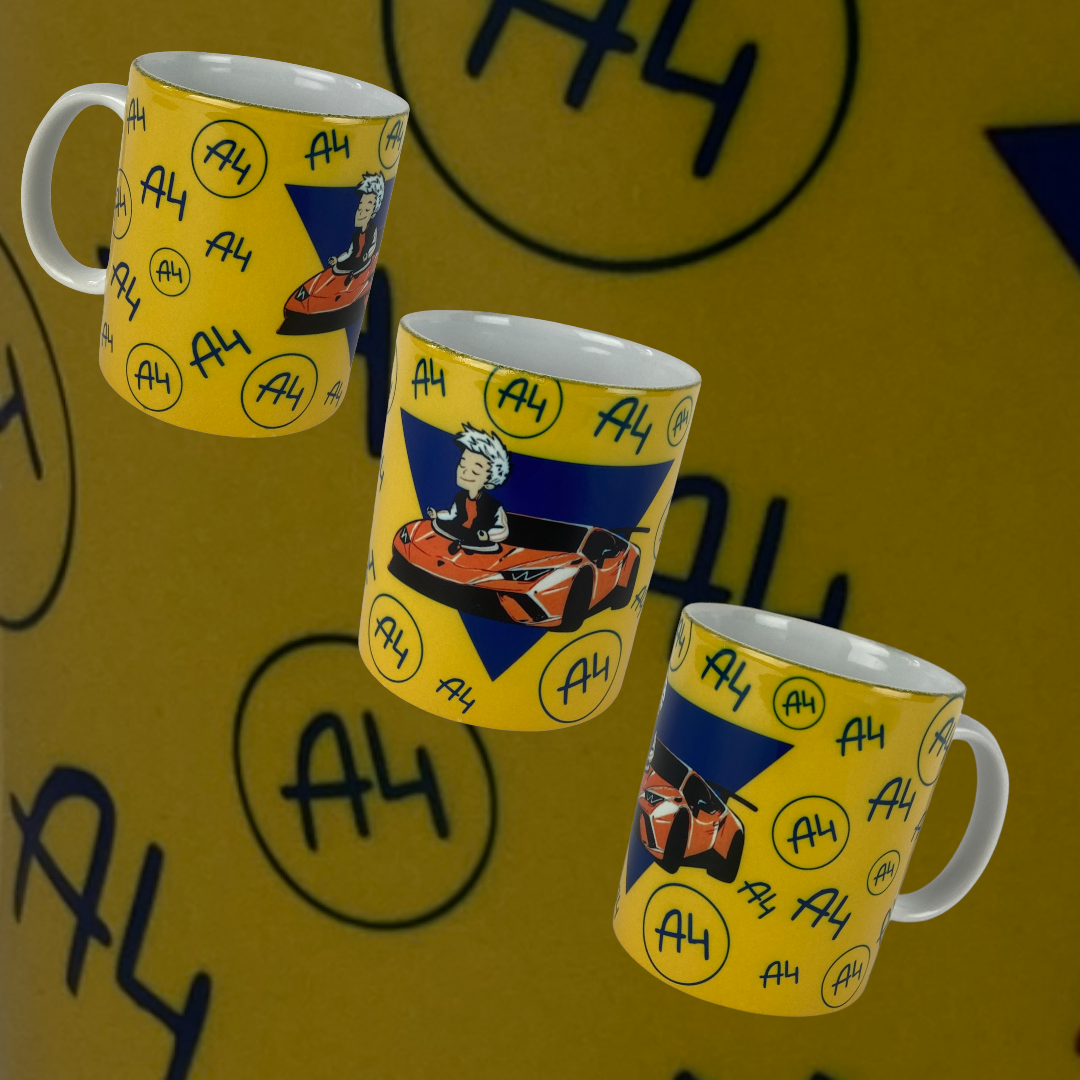 

● Детская чашка - Влад Бумага А4 Ламба ●, Желтый