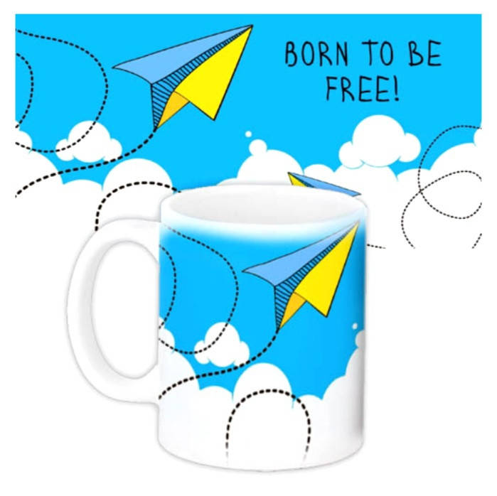 

Кружка с принтом Born to bee free ! .