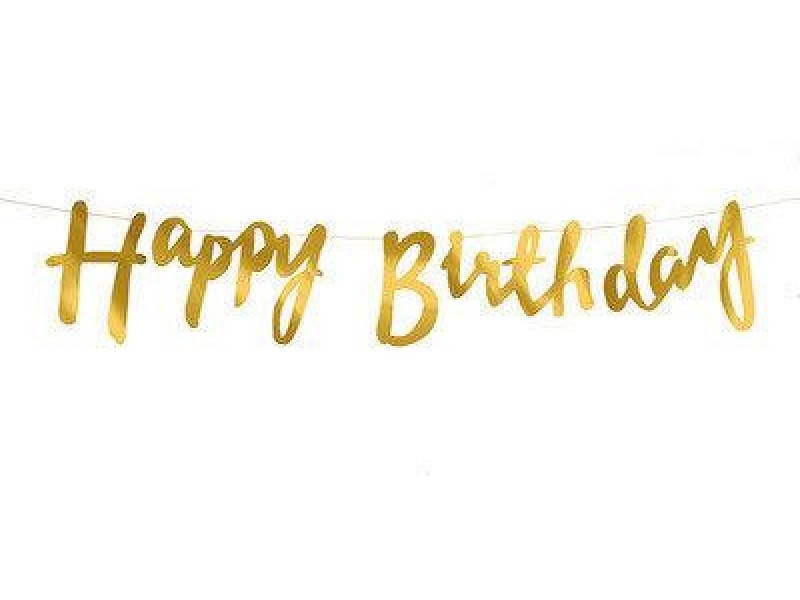 

Гирлянда буквы "Happy Birthday" золото розпись