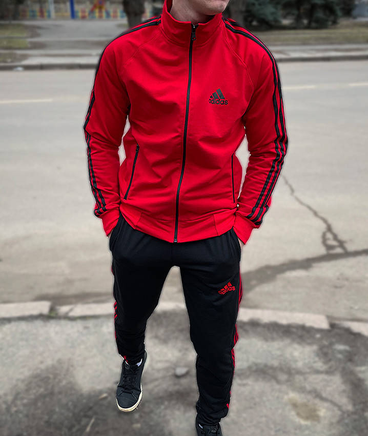 

Мужской спортивный костюм (красный) без капюшона весна - осень 50