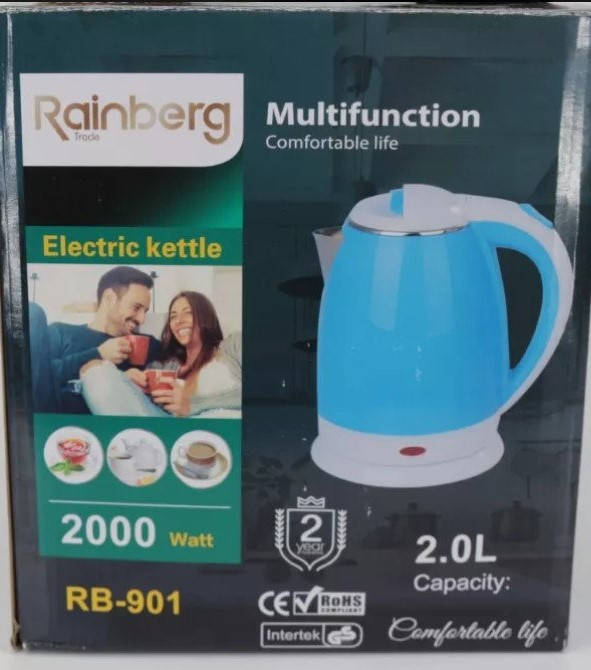 

Чайник Rainberg RB-901 из нержавеющей стали с пластиковым покрытием 2L 2000W
