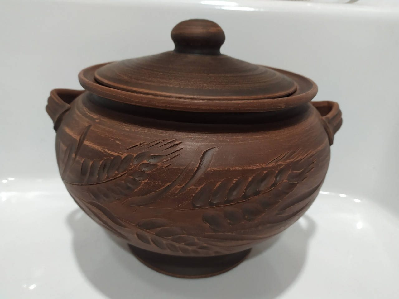 

Супник 5 л с ручками красная глина Украина