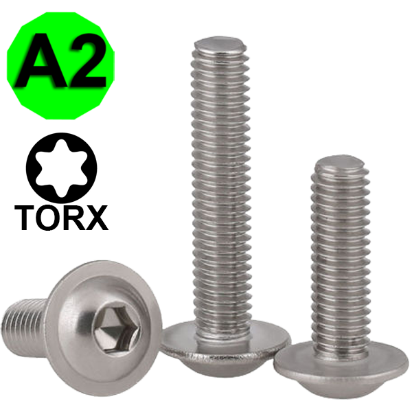 

Винт с полукруглой головкой и фланцем WS 9335, нержавеющая сталь A2, M4 X 8 Torx