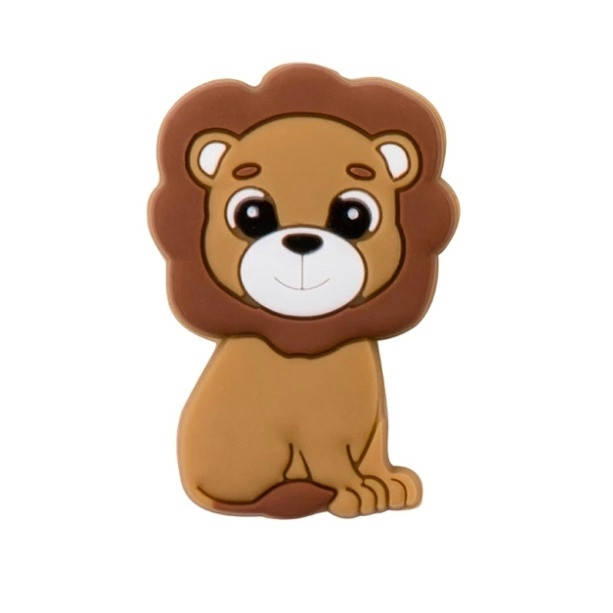 

Лев бусина силиконовая Коричневый