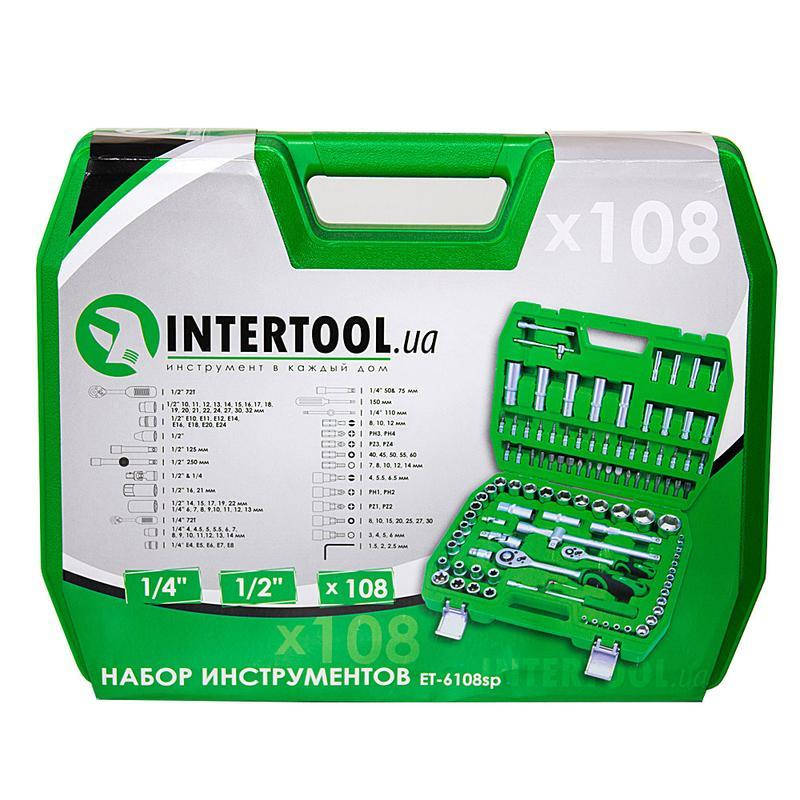 

Набор инструмента Intertool ET-6108sp 108ед.