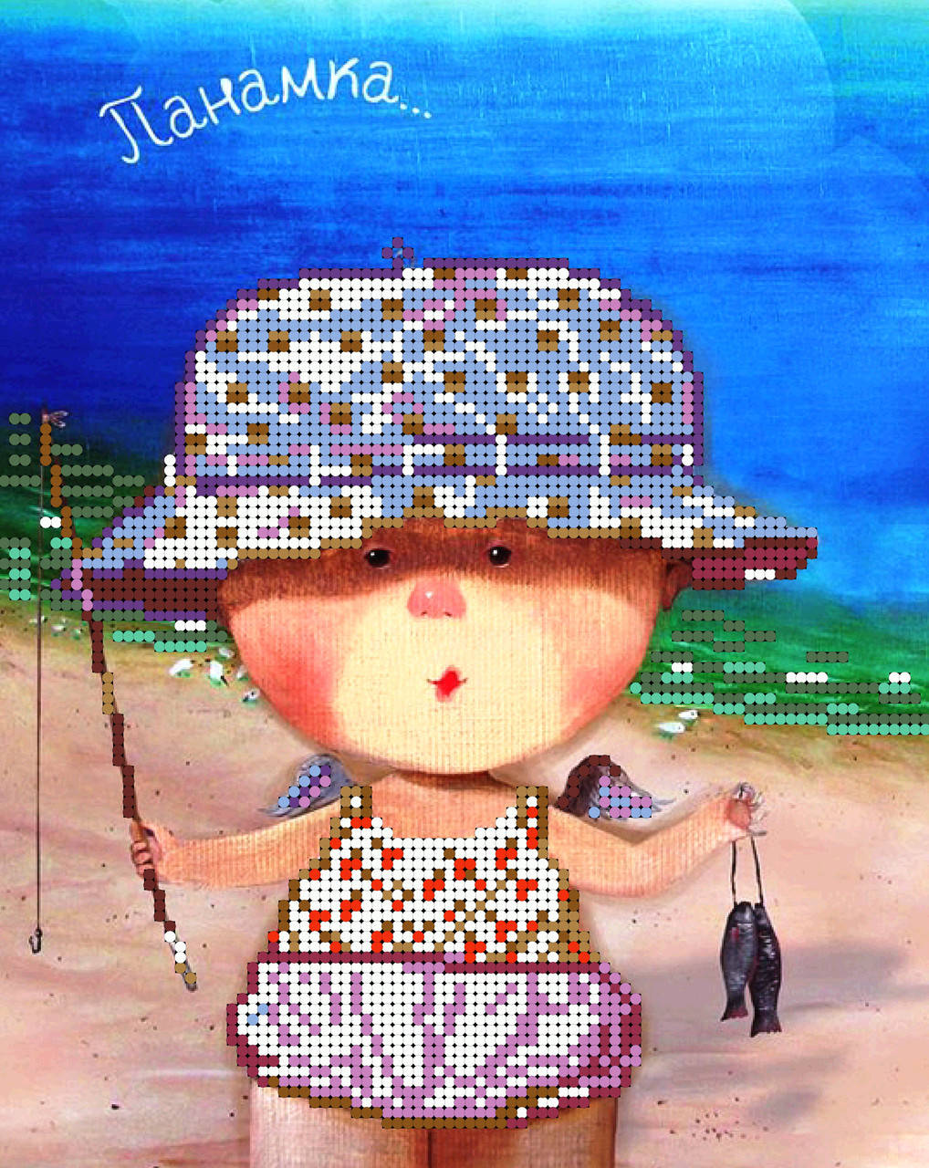 

Вышивка бисером, Канва схемы картины Гапчинская Рыбачек Панама