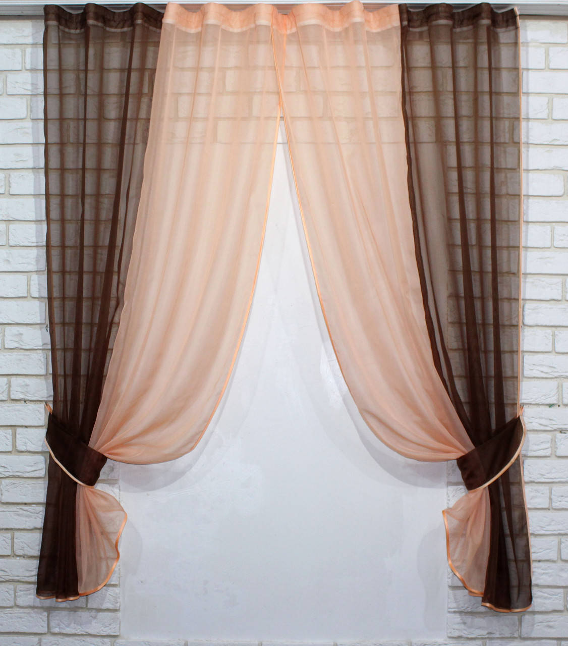 

Кухонные шторы (265х170см.). На карниз 1-1,5м. Цвет венге с персиковым. Код 017к 50-569, Персиковый