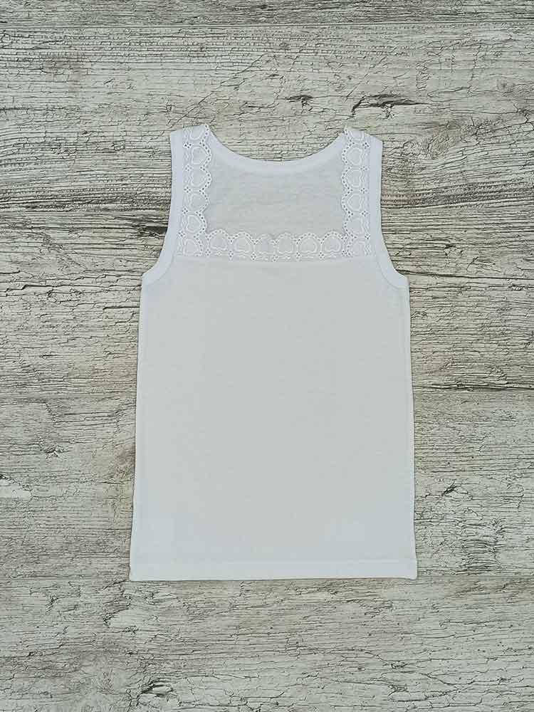 

Майка с широким кружевом 00213, Белый