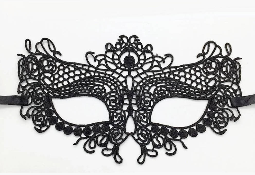 

Ажурная женская маска на глаза кружевная черная 18, Черный