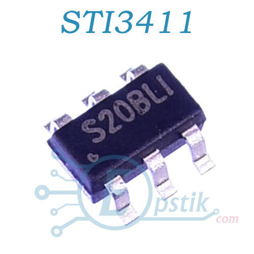 

STI3411, (S20BHB), DC-DC понижающий преобразователь, 2A, 2.3-6V, 1.5MHz, SOT23-6