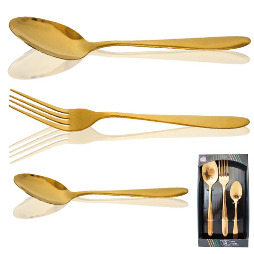 

Набор столовых приборов 18шт (6 вилок, 6 ложек, 6 десертных ложек) Golden Family-4