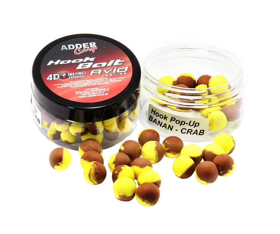 

Бойлы Adder Carp Avid Pop-Up Hook Boilies 10мм Banan-Crab краб-банан