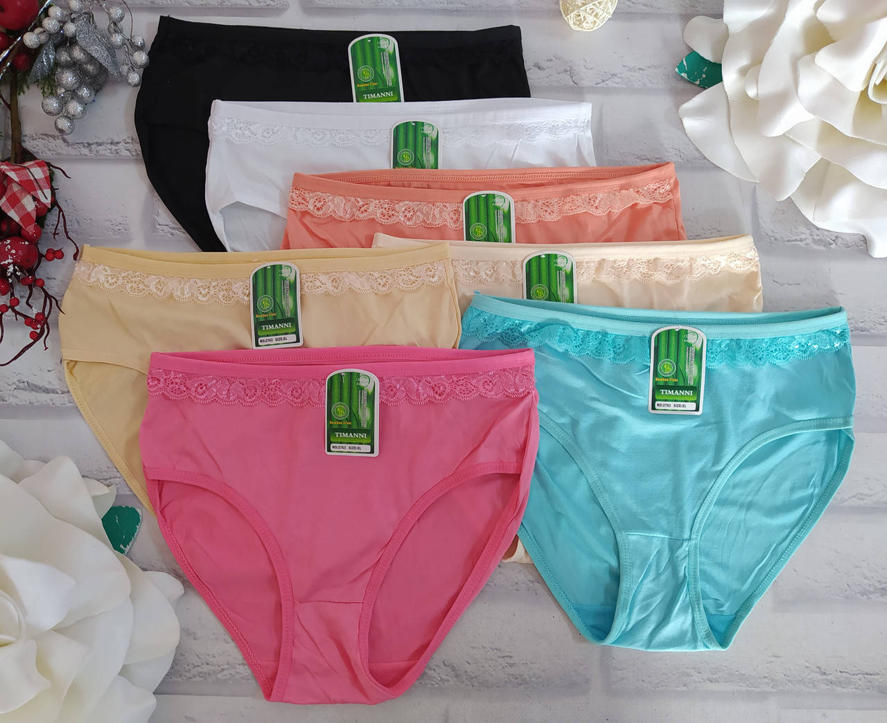 

Трусики женские XL (р. 48-50) бамбук Timanni SK-2763, Разные цвета