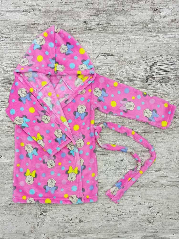 

Детский махровый халат для девочки Минни Маус 00220, Розовый