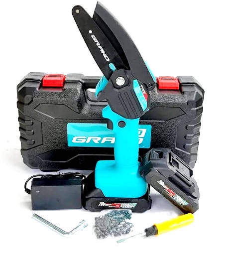 

Аккумуляторная цепная пила (сучкорез) GRAND АПЦ-20V/4" (2 аккумулятора, кейс)