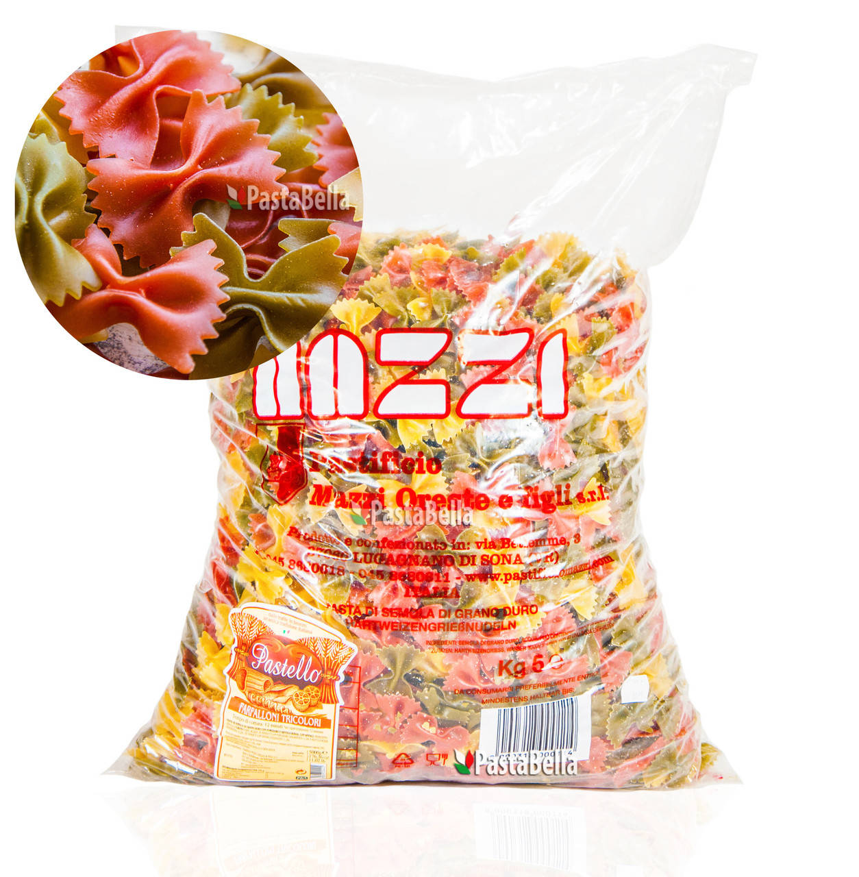 

Итальянская паста "Цветные Бабочки" - "Farfalloni Tricolori" Pastello 5кг