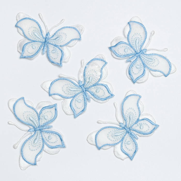 

Декоративные бело-голубые бабочки, размер 6 см, Голубой