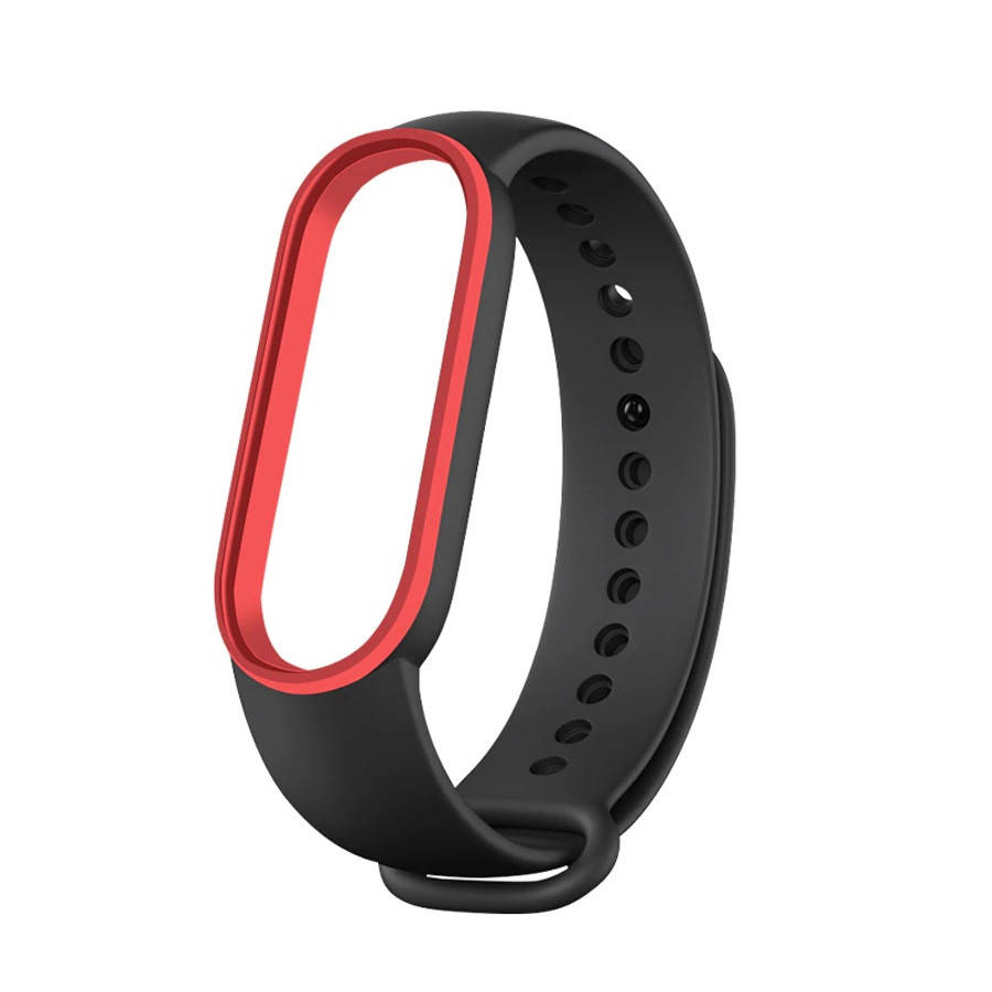 

Ремешок для фитнес-браслета Xiaomi Mi Band 5 и 6 Contur Black with red