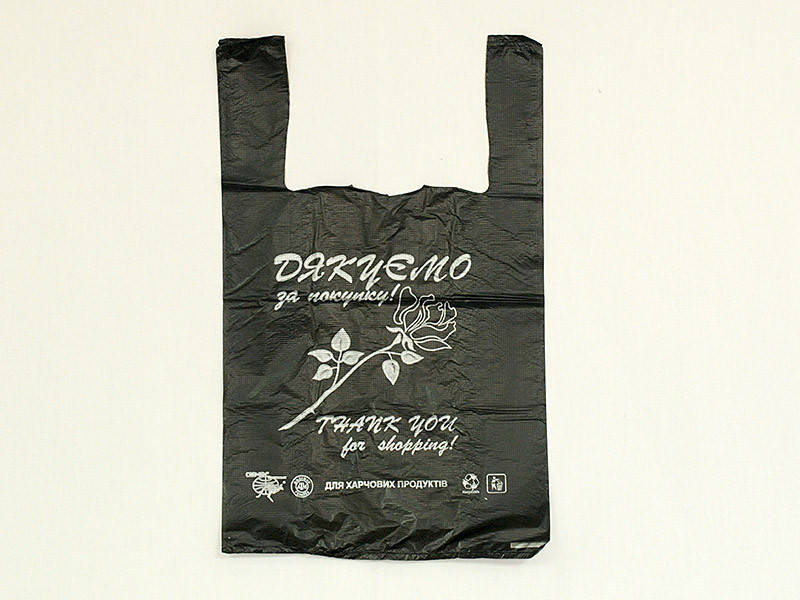 

Пакет Майка Атм, 30*50, 100 шт, Дякуємо Троянда, чорний