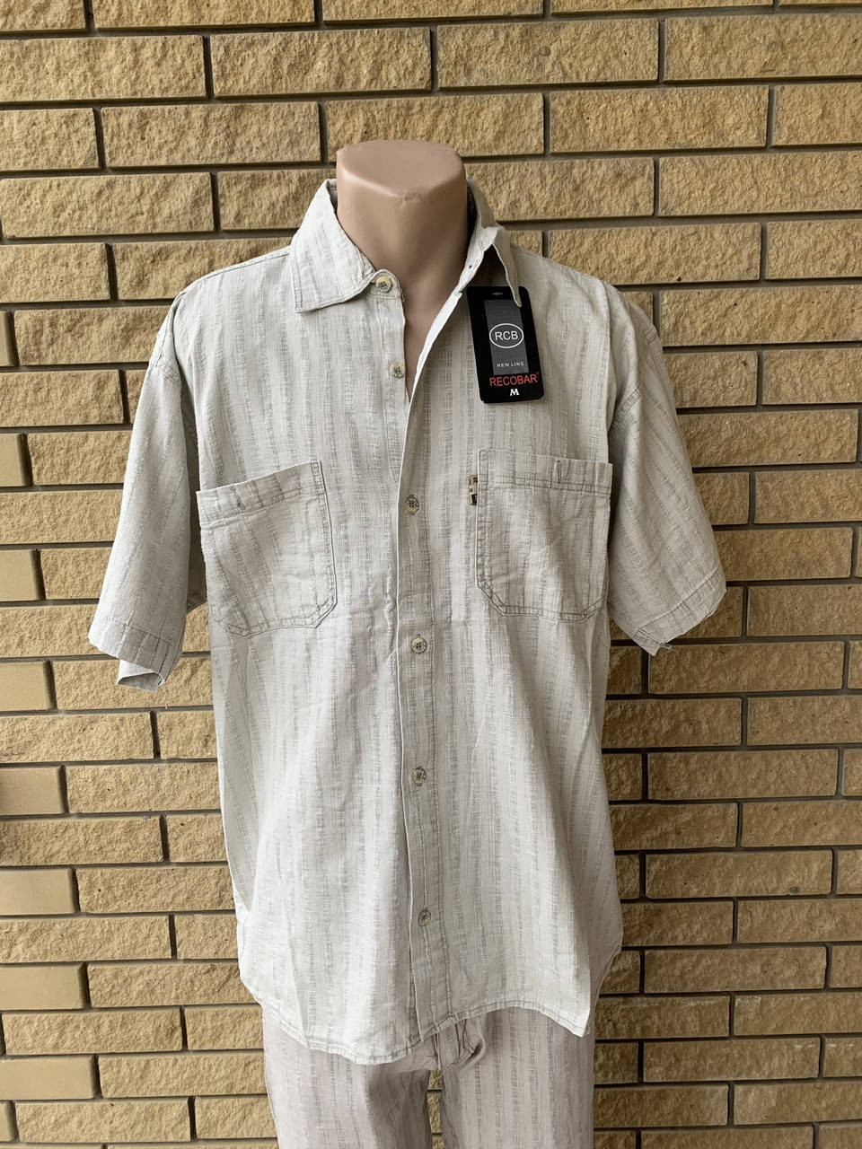 

Рубашка мужская летняя льняная высокого качества , есть большие размеры RECOBA, Турция 2XL, бежевый