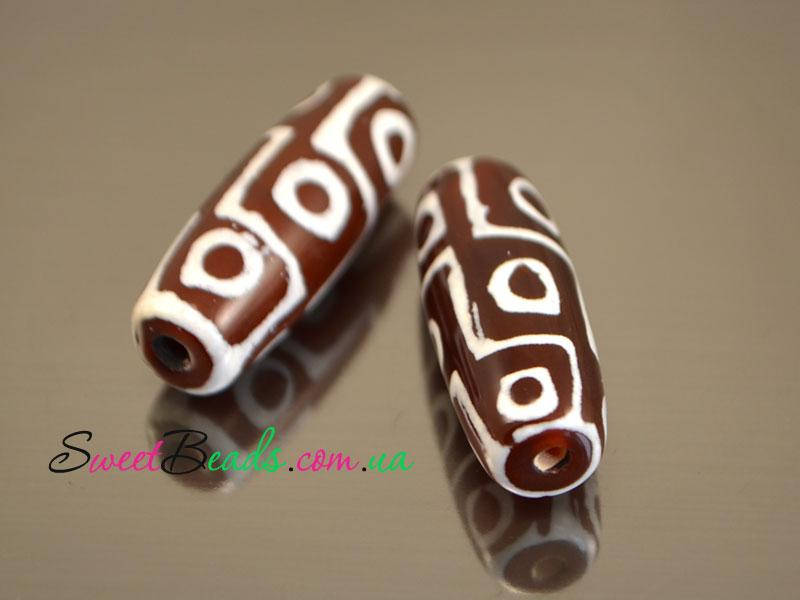 

Бусина агат Дзи 9 глаз, коричневый 1шт