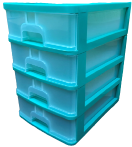 

Мини-комод R-plastic Бирюзовый 4 яруса, 26х35х37см СН