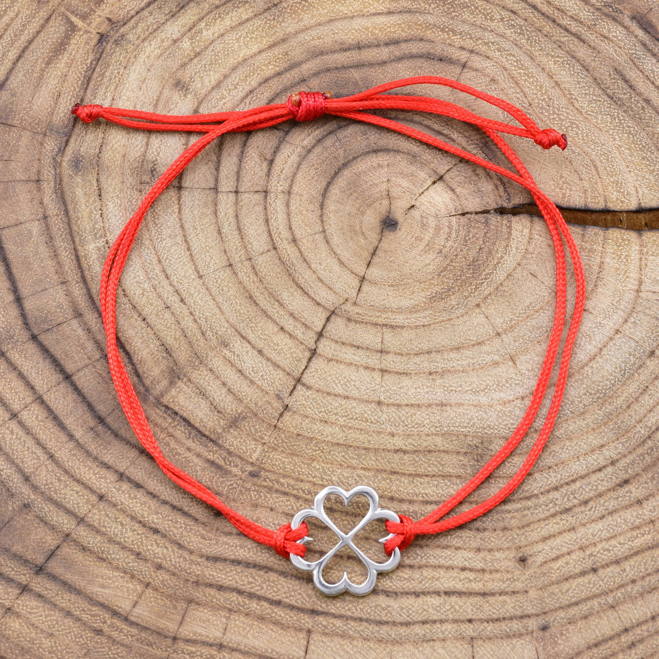 

Серебряный оберег Клевер на удачу ширина 14 мм длина регул.