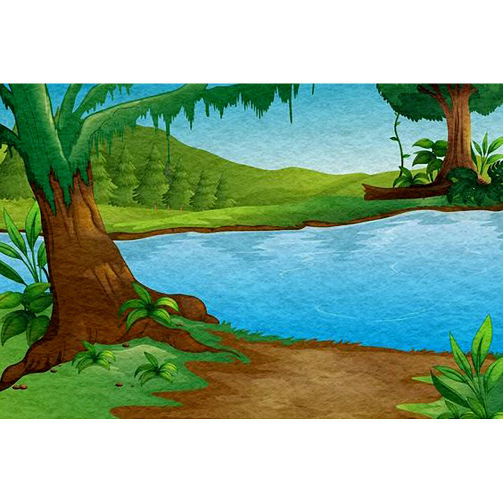 

Фетр с рисунком принтом игровой фон "Озеро" ИФ036