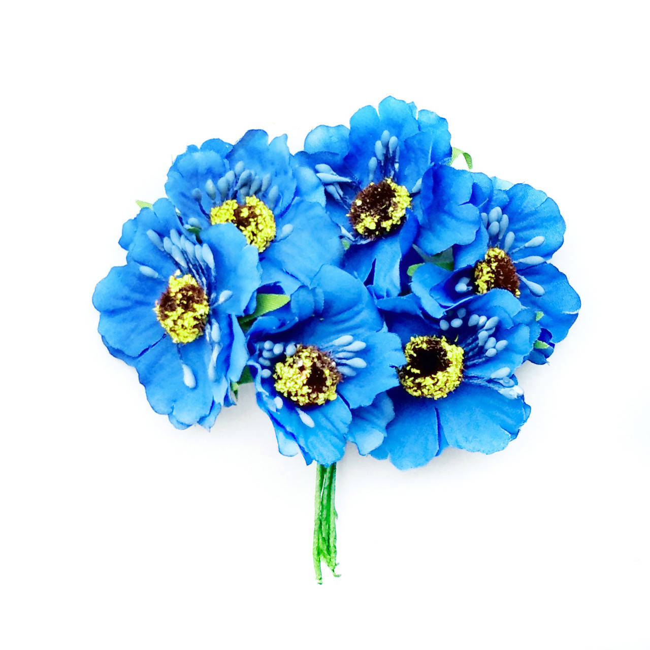 

Маки на проволоке №9 кобальтовые (5 см, 6 шт)