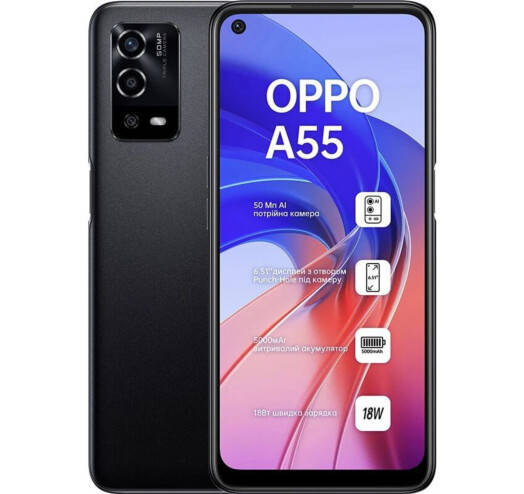 

Смартфон OPPO A55 4/64Gb Black (Черный)