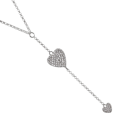 

Серебряный колье сердце на цепочке 3,8 грамм 45cm Срібне кольє любовь