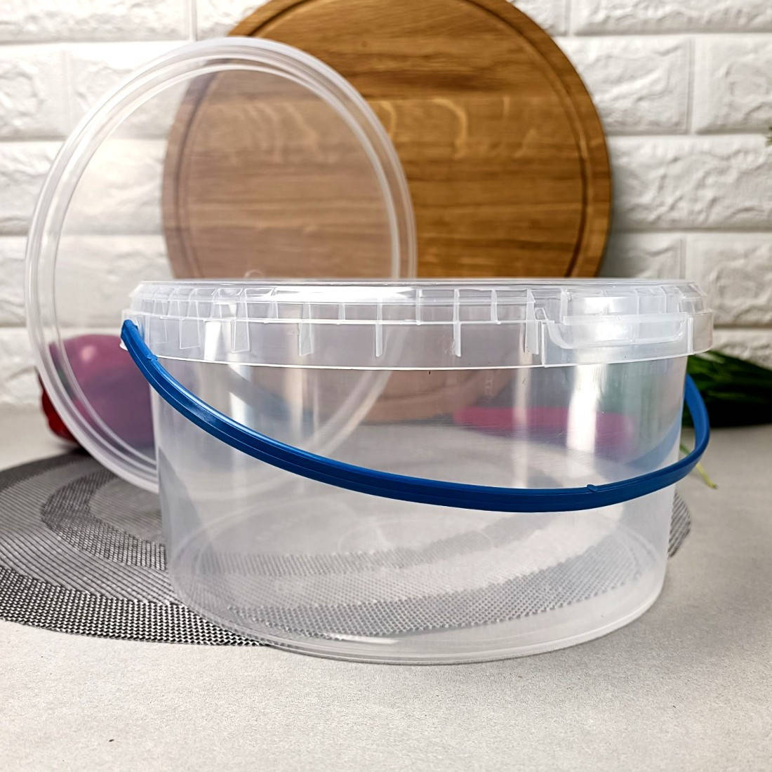 

Пластиковая тара для солений 3л, пищевое ведро, Прозрачный