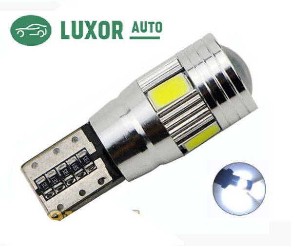 

Светодиодные LED лампы W5W T10 6SMD 3030, Canbus (Обманка) 12-24В белый