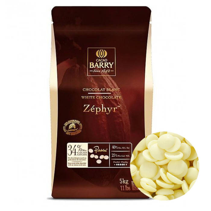 

Бельгийский шоколад белый Zephyr 34%, Barry Callebaut, 0,5 кг