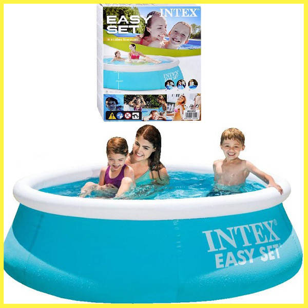 

Надувной бассейн Intex 28101 круглый наливной семейный детский Интекс Easy Set 183*51 см для дома и дачи, Голубой