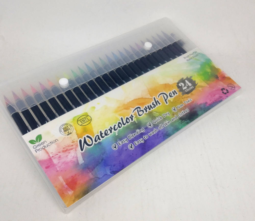 

Фломастеры акварельные Water Color Brush 24шт+1шт ( FS