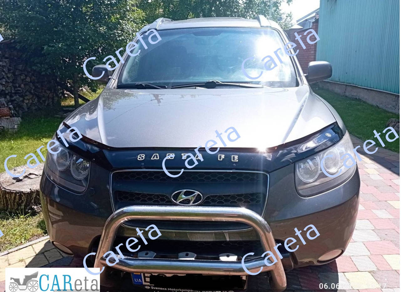 

ДЕФЛЕКТОР КАПОТА, МУХОБОЙКА HYUNDAI SANTA FE 2007- VIP TUNING