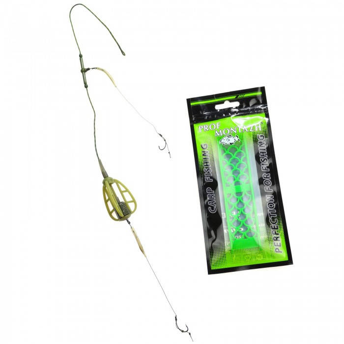 

Снасть Профмонтаж Карп-метод 2 крючка на лидкоре 50г.