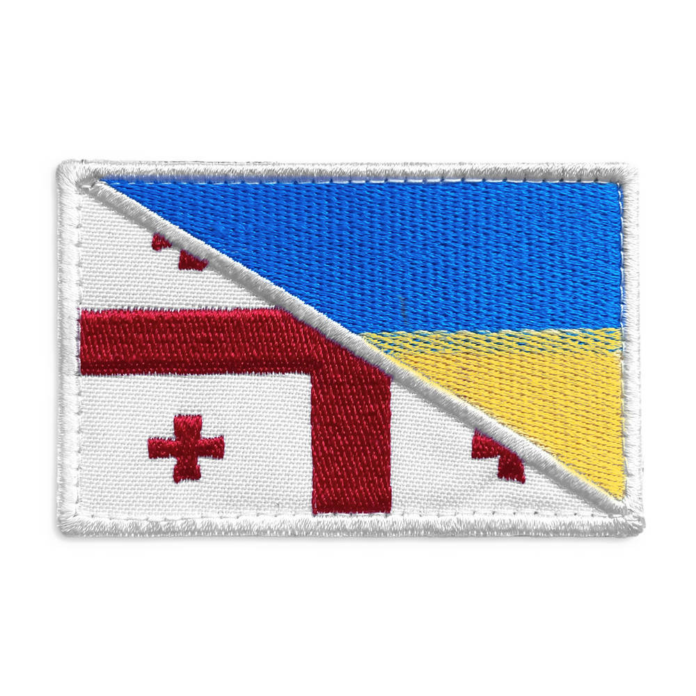 

Шеврон на липучке Україна та Грузія 8х5,5 см