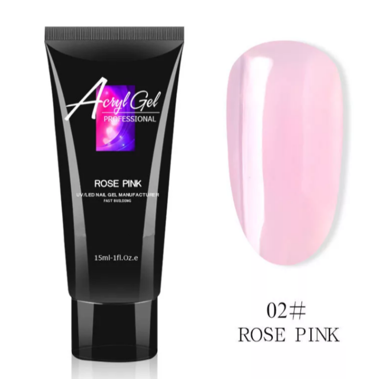 

Полигель 15 мл. Акрил-гель, акригель для наращивания и укрепление ногтей Розовый 02