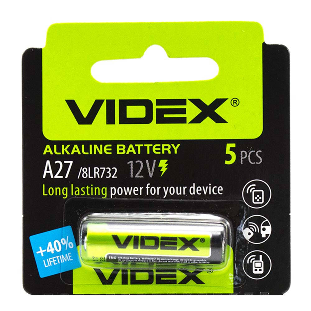 

Батарейка VIDEX 27A (5шт на блистере)