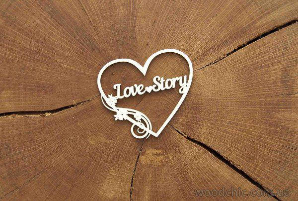 

Чипборд Love Story в сердце