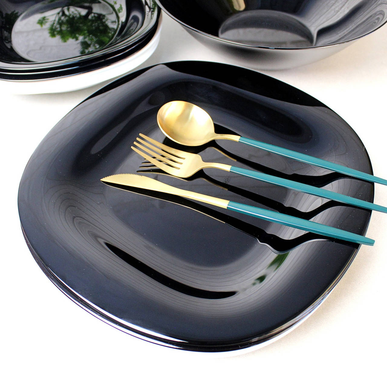 

Квадратная черная тарелка для закусок Luminarc Carine Black 190 мм (L9816), Черный