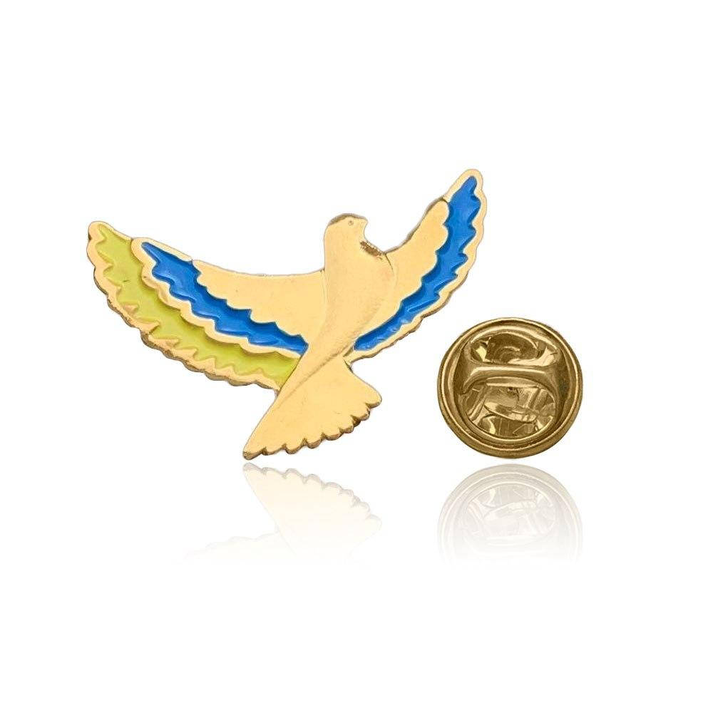 

Брошь-значок BROCHE Голубь с Украиной в сердце золотистая BRGV112613